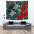 Hawaii Map Turtle Hibiscus Plumeria Polynesian - Tapestry AH Wall Tapestry Green - Polynesian Pride