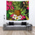 Hawaii Tropical Flowers Pineapple Tapestry Wall Tapestry Large 104" x 88" Black - Polynesian Pride