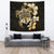 Hawaiian Kanaka Hibiscus Plumeria Mix Polynesian Turtle Tapestry Gold AH - Polynesian Pride