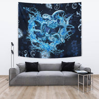 Hawaii Turtle Sea Ohana Tapestry Wall Tapestry 150cm*150cm Blue - Polynesian Pride
