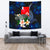 Wallis and Futuna Polynesian Tapestry - Turtle With Plumeria Flowers One Style Large 104" x 88" Blue - Polynesian Pride