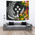 Kosrae State Tapestrys - Seal Spiral Polynesian Patterns Wall Tapestry - Kosrae State Large 104" x 88" Black - Polynesian Pride