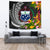 Samoa Tapestrys - Seal Spiral Polynesian Patterns Wall Tapestry - Samoa Large 104" x 88" Black - Polynesian Pride