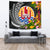 Tahiti Tapestrys - Seal Spiral Polynesian Patterns Wall Tapestry - Tahiti Large 104" x 88" Black - Polynesian Pride