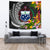 Samoa Tapestrys - Custom Personalised Seal Spiral Polynesian Patterns Wall Tapestry - Samoa Large 104" x 88" Black - Polynesian Pride