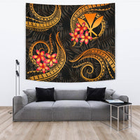 Hawaii Tapestry - Gold Plumeria TAPESTRY Large 104" x 88" GOLD - Polynesian Pride