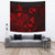 Tonga Tapestry - Turtle Hibiscus Pattern Red Wall Tapestry Large 104" x 88" Red - Polynesian Pride