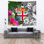 Fiji Tapestry White - Turtle Plumeria Banana Leaf - Polynesian Pride