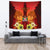 Fiji Custom Personalised Tapestries - Tribal Tuna Fish Wall Tapestry Orange - Polynesian Pride