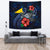 Tokelau Polynesian Tapestry - Blue Turtle Hibiscus One Style Large 104" x 88" Blue - Polynesian Pride