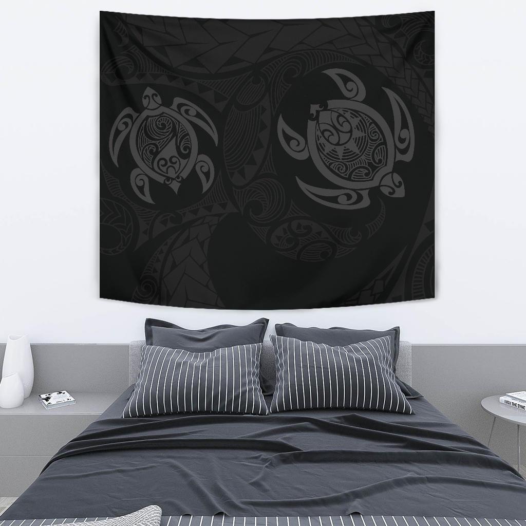 Hawaii Polynesian Turtle Tapestry Grey Wall Tapestry Grey - Polynesian Pride