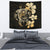 Hibiscus Plumeria Mix Polynesian Gold Turtle Tapestry Wall Tapestry 130cm*150cm Gold - Polynesian Pride