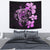 Hibiscus Plumeria Mix Polynesian Violet Turtle Tapestry Wall Tapestry Violet - Polynesian Pride