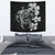 Hibiscus Plumeria Mix Polynesian Gray Turtle Tapestry Wall Tapestry Medium 80" x 68" Gray - Polynesian Pride