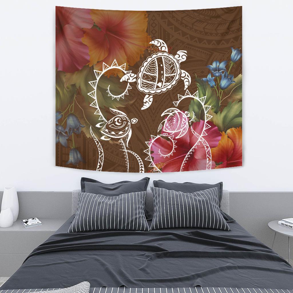 Hawaii Turtle Polynesian Tapestry - Herd Style Wall Tapestry 130cm*150cm Orange - Polynesian Pride