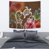 Hawaii Turtle Polynesian Tapestry - Herd Style Wall Tapestry 130cm*150cm Orange - Polynesian Pride