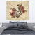 Hawaii Fish Hook Hibiscus Plumeria Polynesian Tapestry Wall Tapestry Medium 80" x 68" Beige - Polynesian Pride