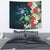 Kanaka Maoli (Hawaiian) Tapestry - Sea Turtle Tropical Hibiscus And Plumeria Medium 80" x 68" Blue - Polynesian Pride