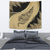 Paua Shell, Maori Silver Fern Tapestry Wall Tapestry Medium 80" x 68" Golden - Polynesian Pride