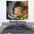 Tokelau Tapestrys - Seal Spiral Polynesian Patterns Wall Tapestry - Tokelau Medium 80" x 68" Black - Polynesian Pride