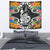 New Caledonia Coat Of Arms Tapestrys - Custom Personalised Tropical Flowers Style Wall Tapestry - New Caledonia Coat Of Arms Medium 80" x 68" Black - Polynesian Pride