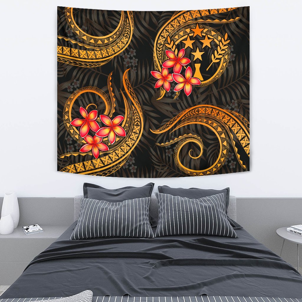 Kosrae Micronesian Tapestry - Gold Plumeria - Polynesian Pride