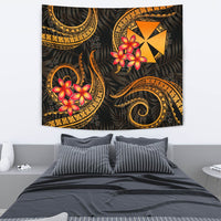 Wallis and Futuna Tapestry - Gold Plumeria TAPESTRY Medium 80" x 68" GOLD - Polynesian Pride