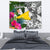 Tokelau Tapestry White - Turtle Plumeria Banana Leaf - Polynesian Pride