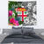 Fiji Custom Personalised Tapestry White - Turtle Plumeria Banana Leaf - Polynesian Pride