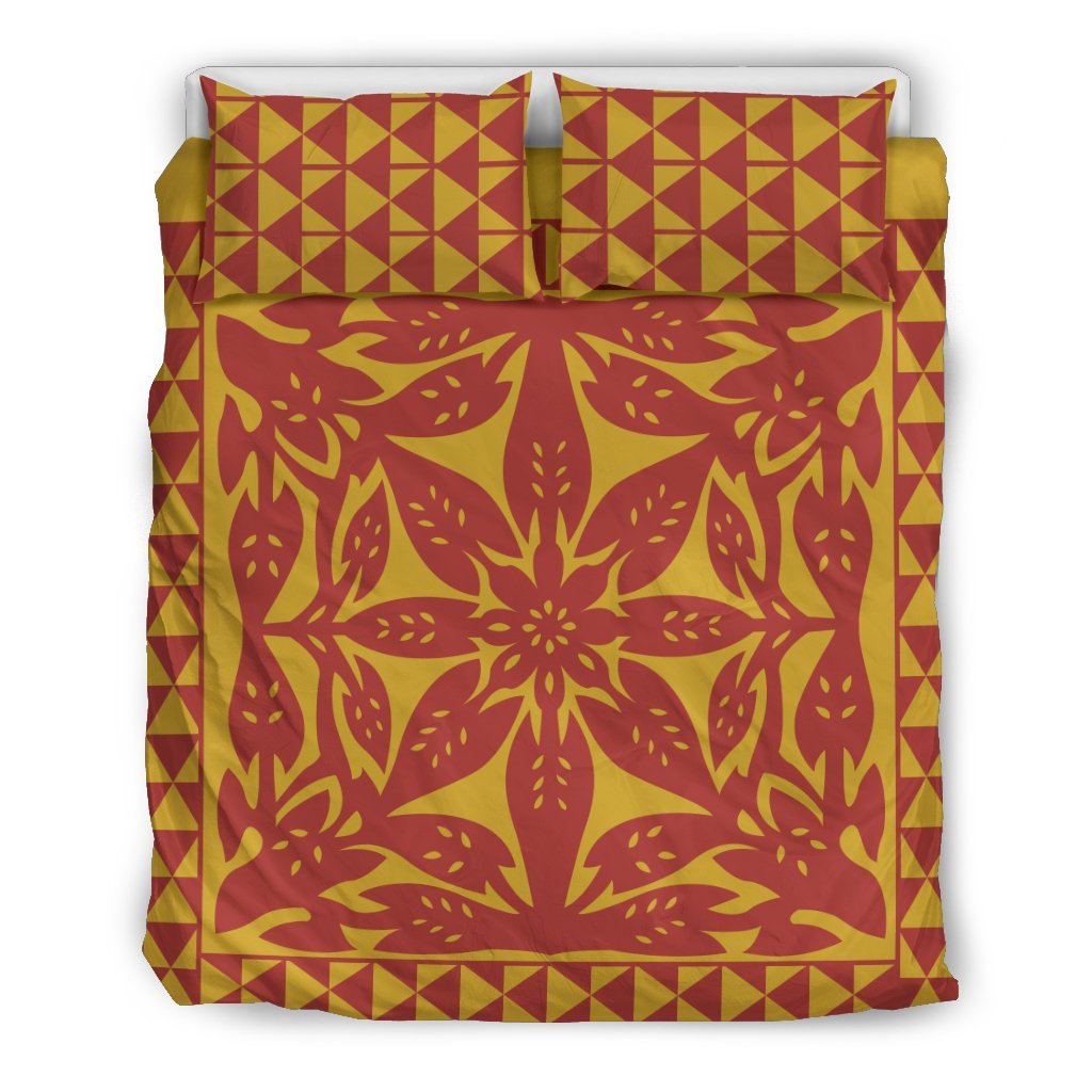 Hawaiian Duvet Cover Set - Retro Tropical Royal - Polynesian Pride