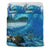 Hawaii Duvet Cover Set - Sea Turtle Wave Blue - Polynesian Pride