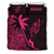 Guam Duvet Cover Set - Guam Coat Of Arms & Coconut Tree Pink - Polynesian Pride