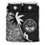 Marshall Islands Duvet Cover Set - Marshall Islands Coat Of Arms & Coconut Tree Black White - Polynesian Pride