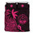 Marshall Islands Duvet Cover Set - Marshall Islands Coat Of Arms & Coconut Tree Pink - Polynesian Pride