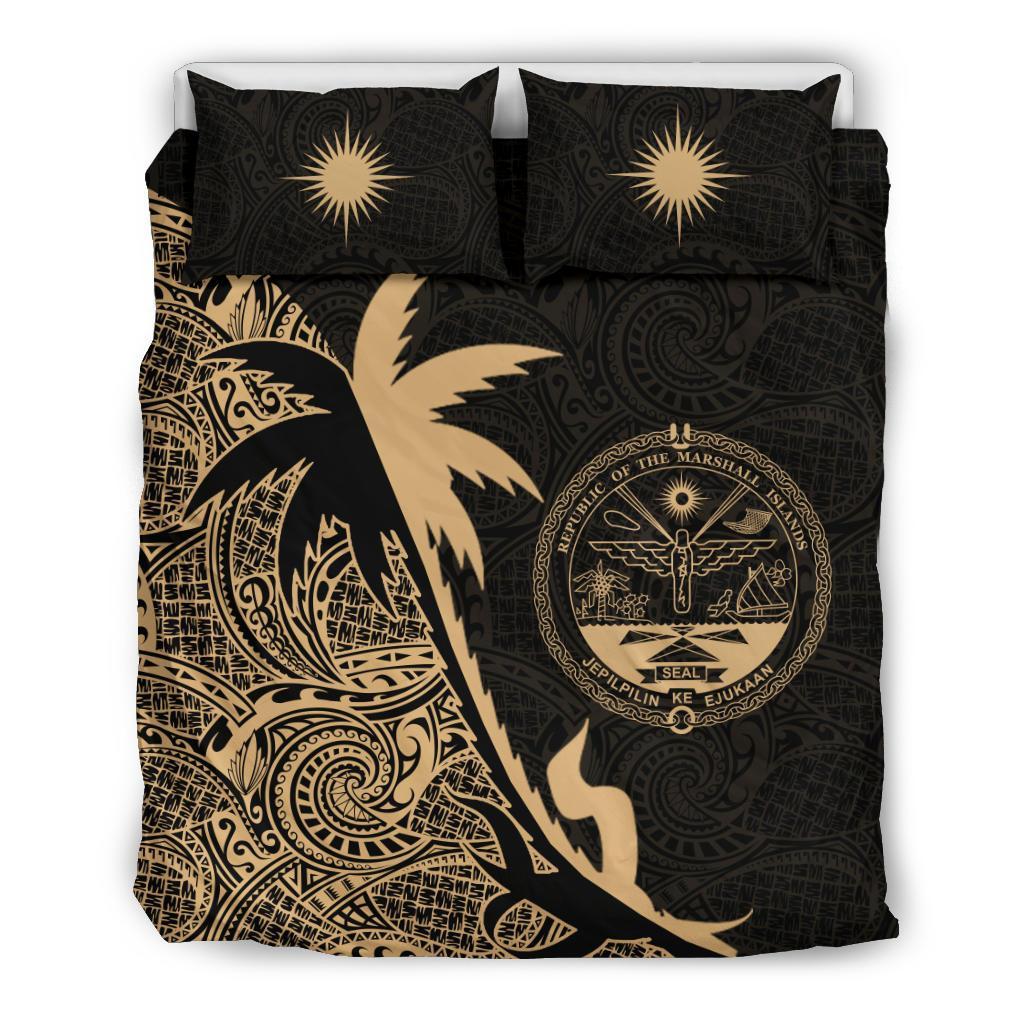 Marshall Islands Coconut Tree Bedding Set Gold Gold - Polynesian Pride