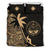 Marshall Islands Duvet Cover Set - Marshall Islands Coat Of Arms & Coconut Tree Gold - Polynesian Pride