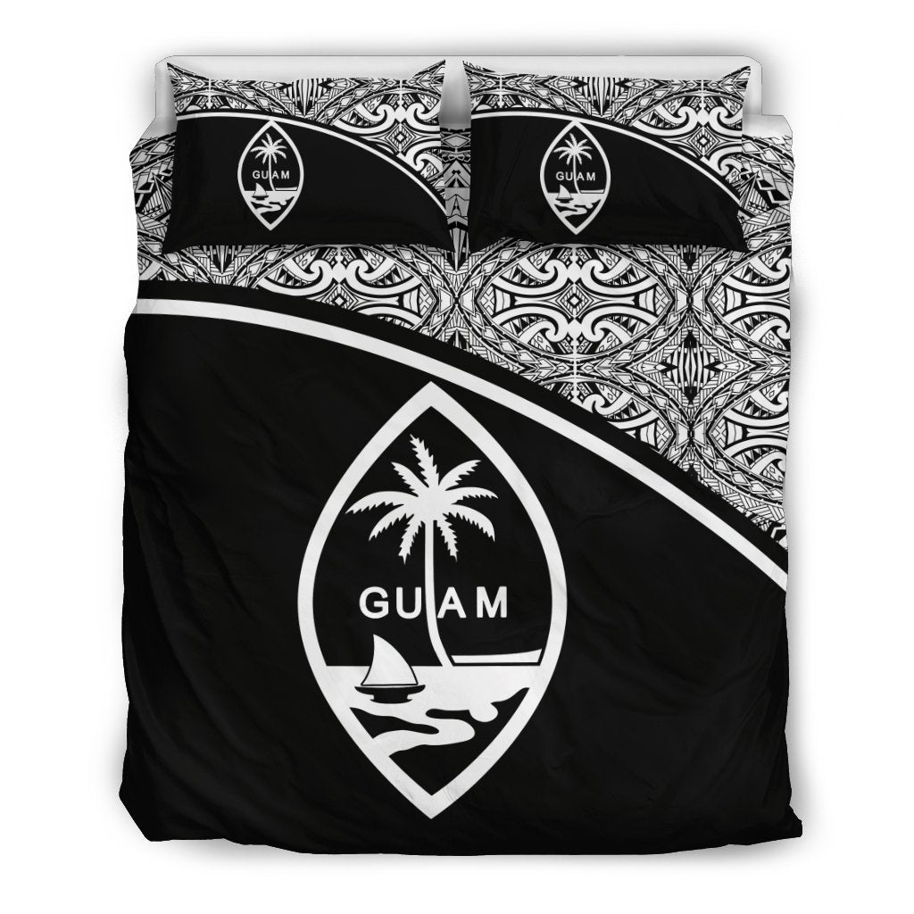 Guam Duvet Cover Set - Black Curve Style - Polynesian Pride