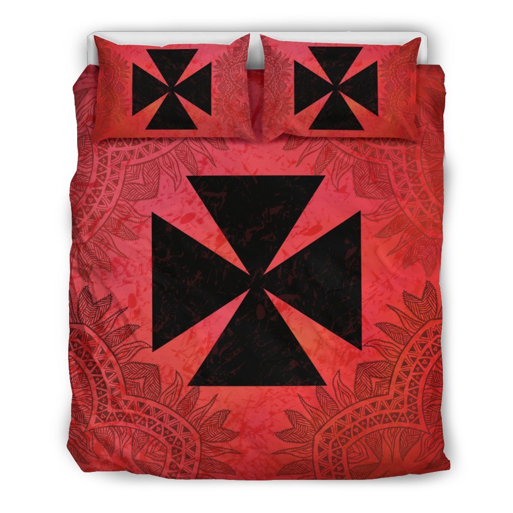 Wallis And Futuna Duvet Cover Set - Wallis And Futuna Coat Of Arms Red - Polynesian Pride