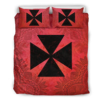Wallis And Futuna Duvet Cover Set - Wallis And Futuna Coat Of Arms Red - Polynesian Pride