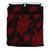 Honu Turtle Hawaiian Duvet Cover Set - Red Color Style Black - Polynesian Pride