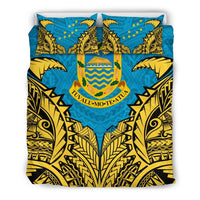 Tuvalu Duvet Cover Set - Tuvalu Coat Of Arms Premium - Polynesian Pride