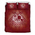 Tahiti Duvet Cover Set - Tahiti Coat Of Arms Turtle Red Version - Polynesian Pride