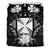 Wallis And Futuna Duvet Cover Set - Wallis And Futuna Coat Of Arms & Gray Hibiscus - Polynesian Pride