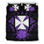 Wallis And Futuna Duvet Cover Set - Wallis And Futuna Coat Of Arms & Purple Hibiscus - Polynesian Pride