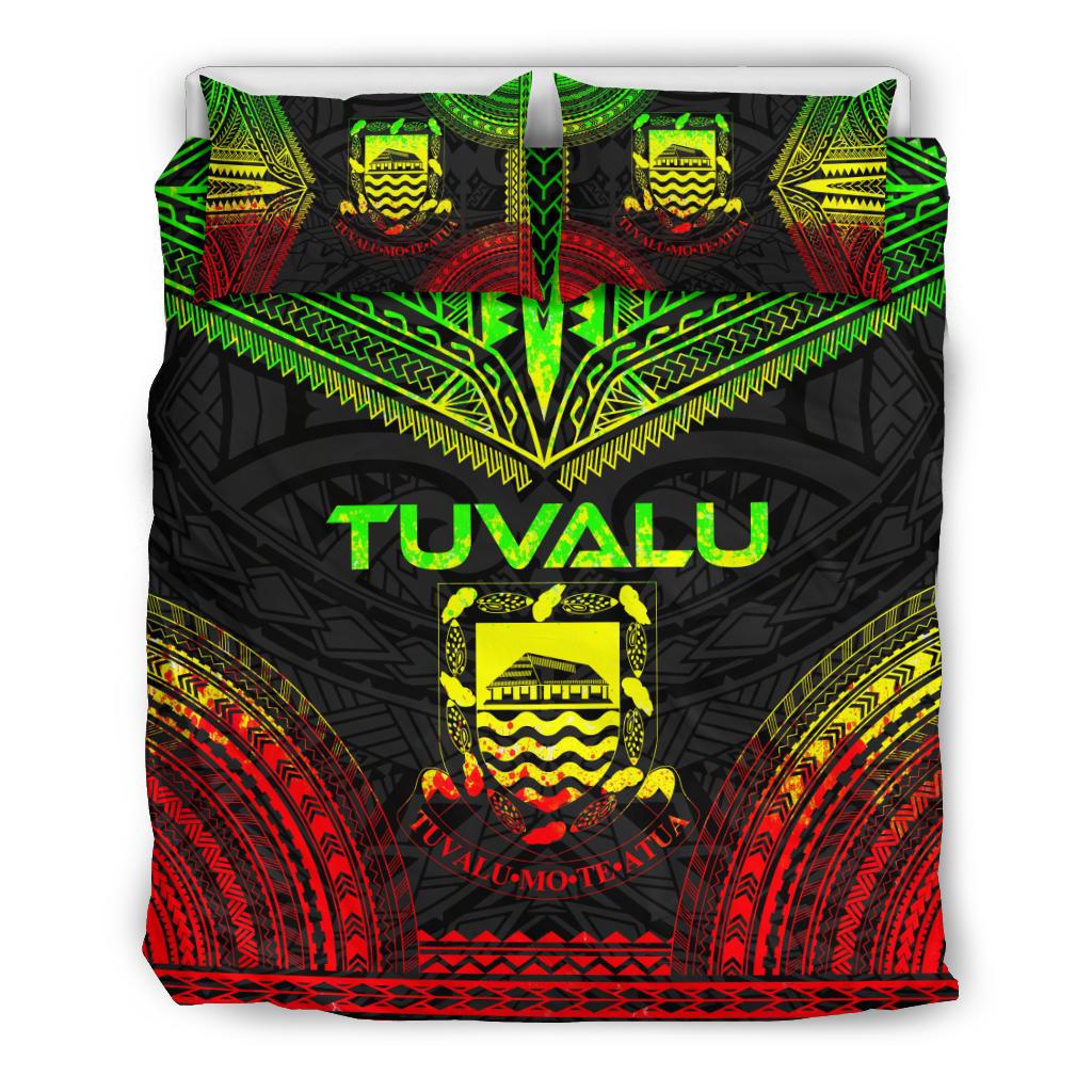 Tuvalu Polynesian Chief Duvet Cover Set - Reggae Version Art - Polynesian Pride