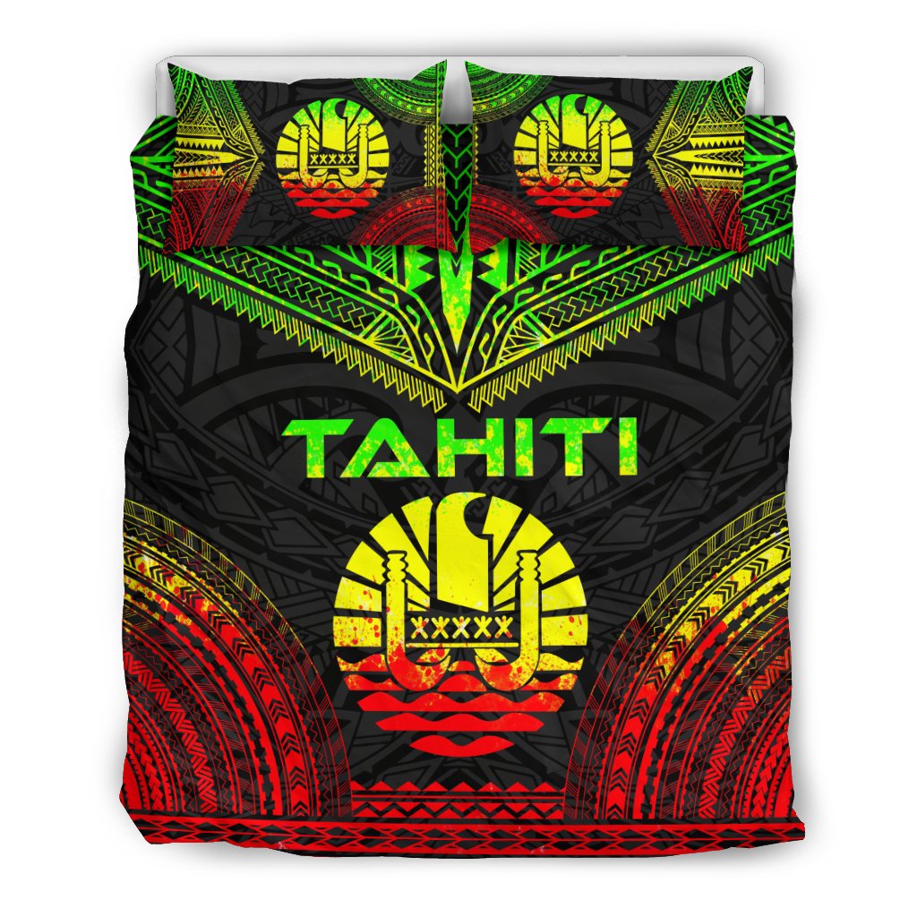 Tahiti Polynesian Chief Duvet Cover Set - Reggae Version Art - Polynesian Pride