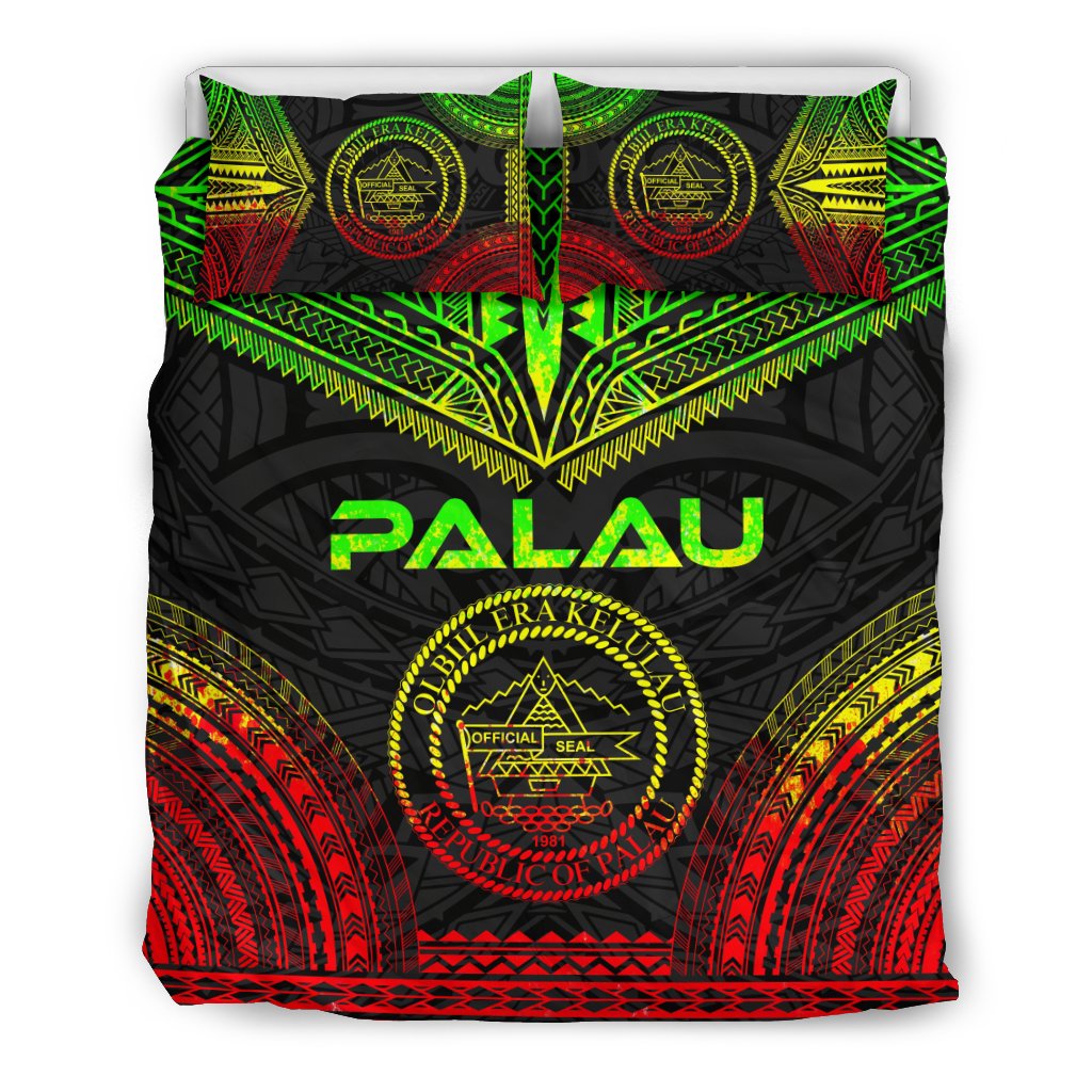 Palau Polynesian Chief Duvet Cover Set - Reggae Version Art - Polynesian Pride