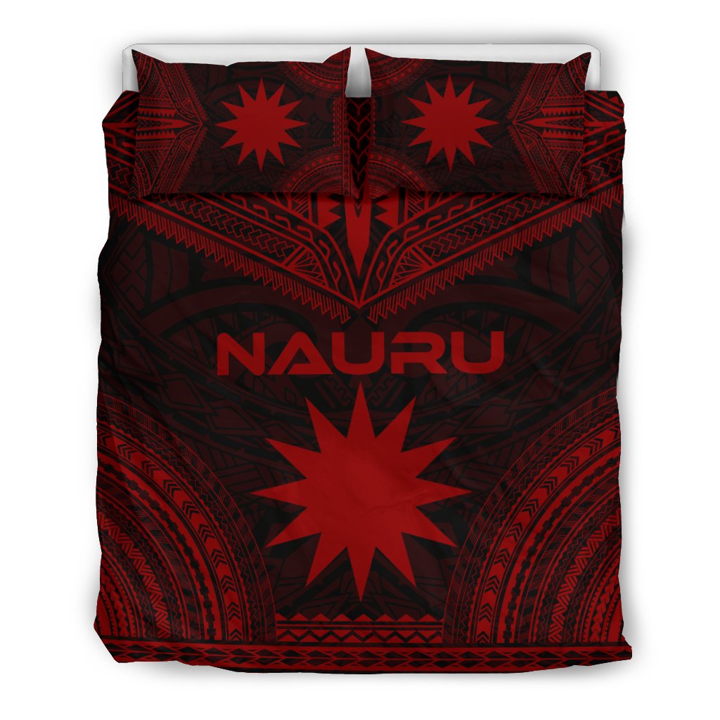 Nauru Polynesian Chief Duvet Cover Set - Red Version Red - Polynesian Pride