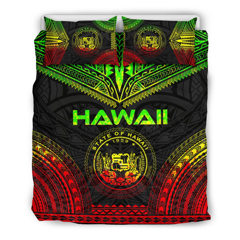 Hawaii Polynesian Chief Duvet Cover Set - Reggae Version Art - Polynesian Pride