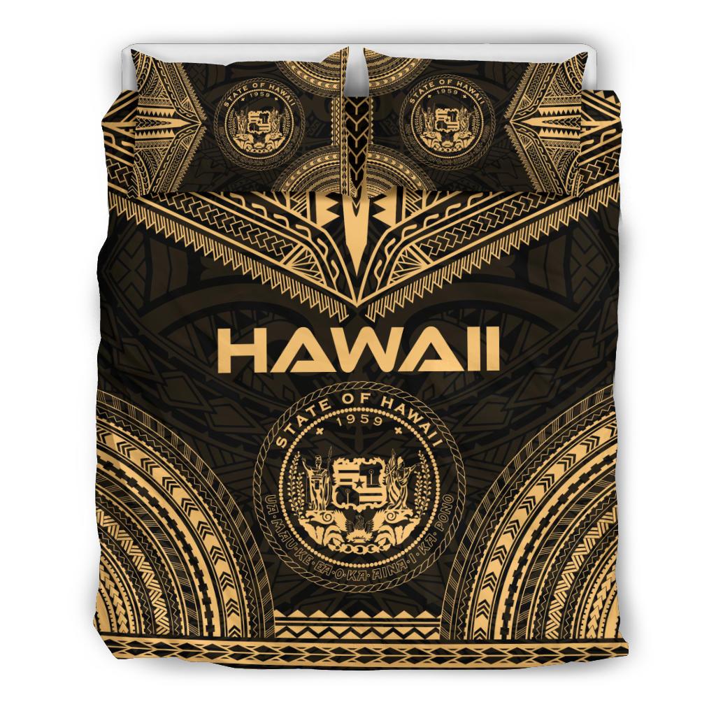 Hawaii Polynesian Chief Duvet Cover Set - Gold Version Gold - Polynesian Pride